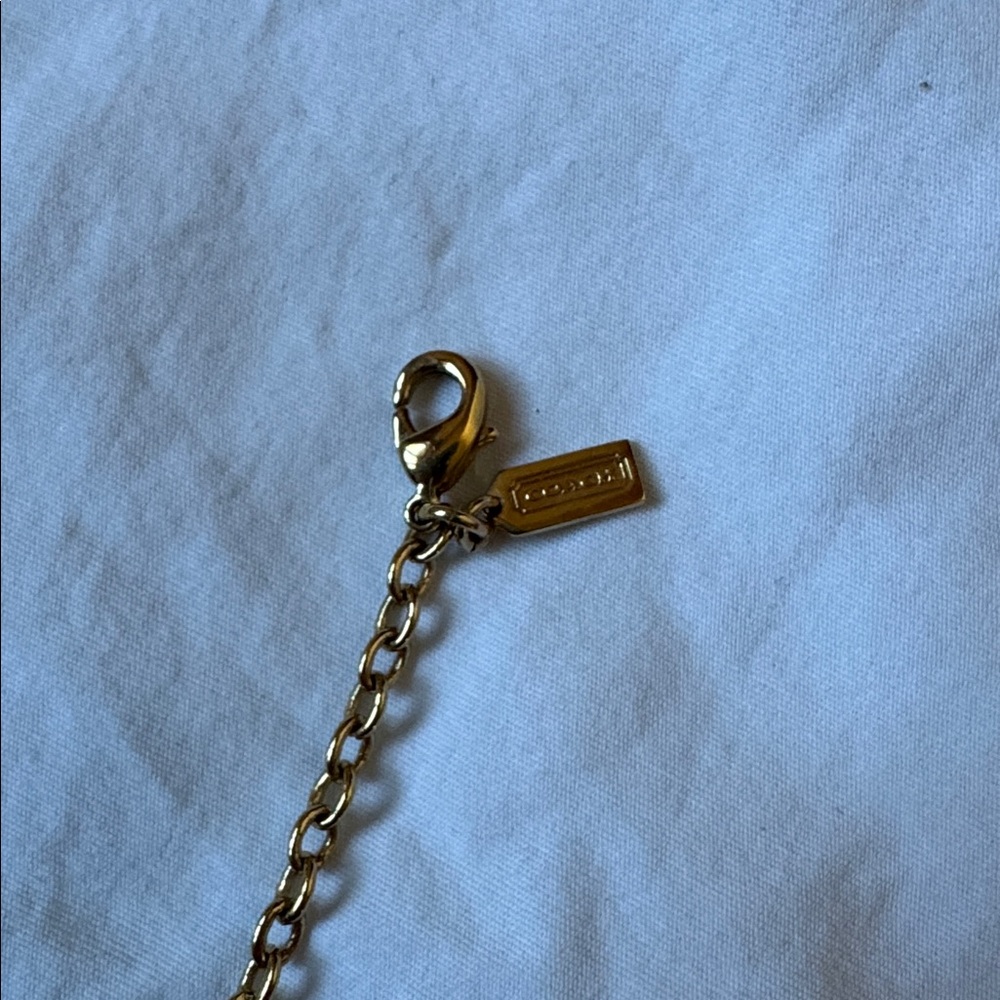 Coach Gold Necklace with Blue and Purple Accents - Picture 2 of 2
